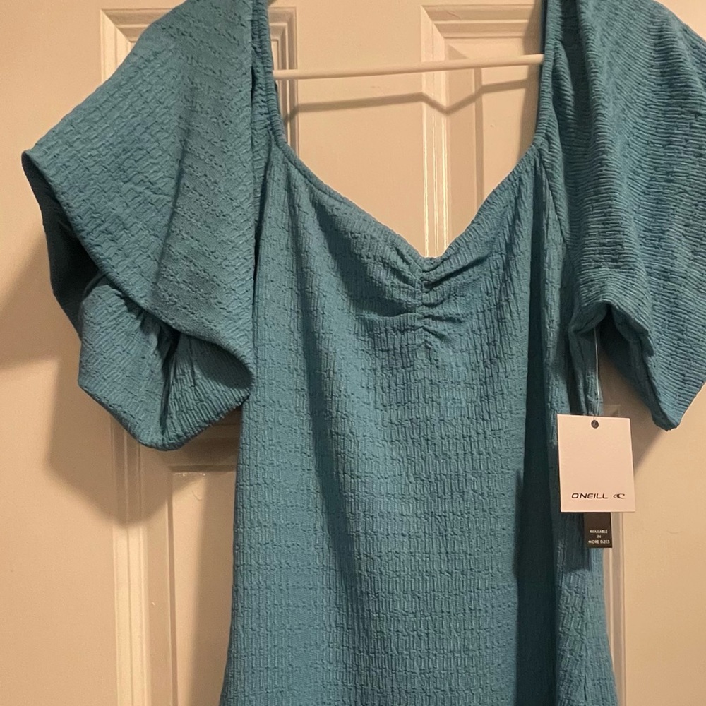 Teal O’Niell mini dress bell sleeves